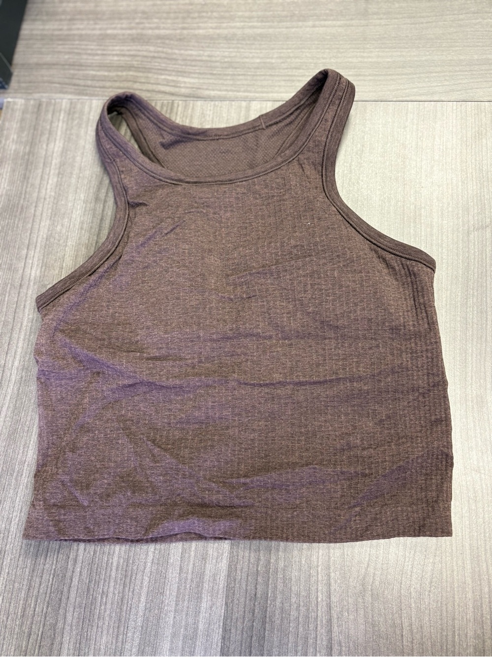 Lulu Women’s Ribbed Tank Top - Built in bra - Brown